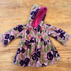 EUC Girls Corky Floral Winter Coat 18 mo Wrap and Swing